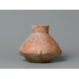A Red Pottery Vase With Small Handles, Hongshan Culture (4500-3000 Bc)
