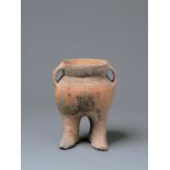 A Bronze Age Painted Pottery Jar With Human-Form Legs, Siba Culture (1900 – 1500 Bc)