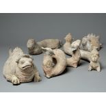 A Group Of Pottery Spirit Figures, Tang Dynasty