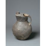 A Dark Grey Pottery Ewer, Gansu Province, Qijia Culture (2050 – 1700 Bc)