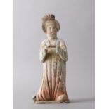 A Painted Pottery Court Lady, Tang Dynasty