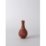 A Small Carved Cinnabar Lacquer Bottle Vase,19th Century