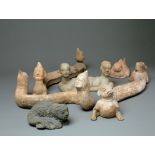A Group Of Pottery Spirit Figures, Tang Dynasty