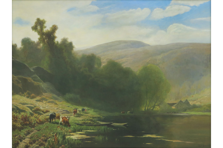 JANSSENS JACQUES (1809 - 1890) olieverfschilderij op doek (op paneel) : "Ardeens [...] - Image 2 of 4