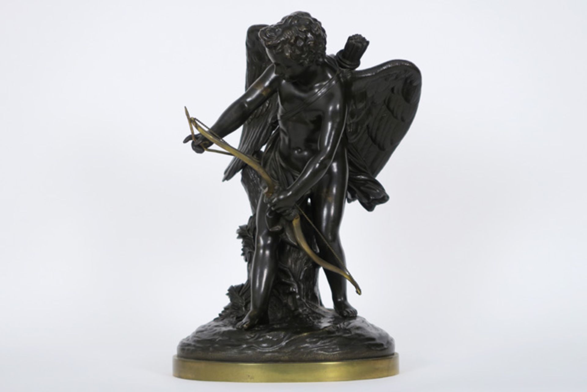 CLODION antieke sculptuur in brons : "Cupido met boog en pijl" - hoogte : 36 cm [...]