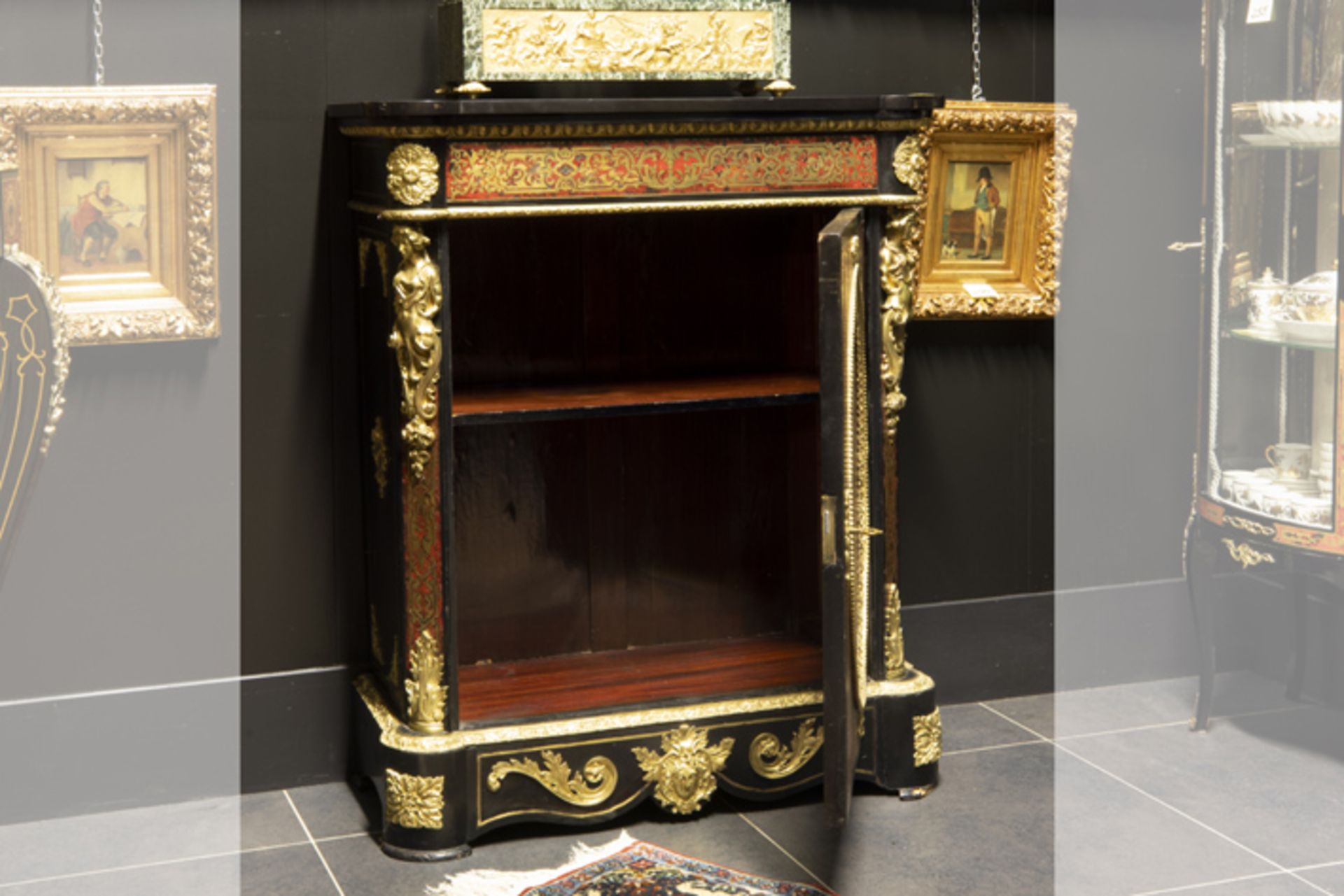 FRANKRIJK - ca 1850/70 barok Napoleon III-meubel in 'Boulle' (met ebbenhout, [...] - Bild 2 aus 3