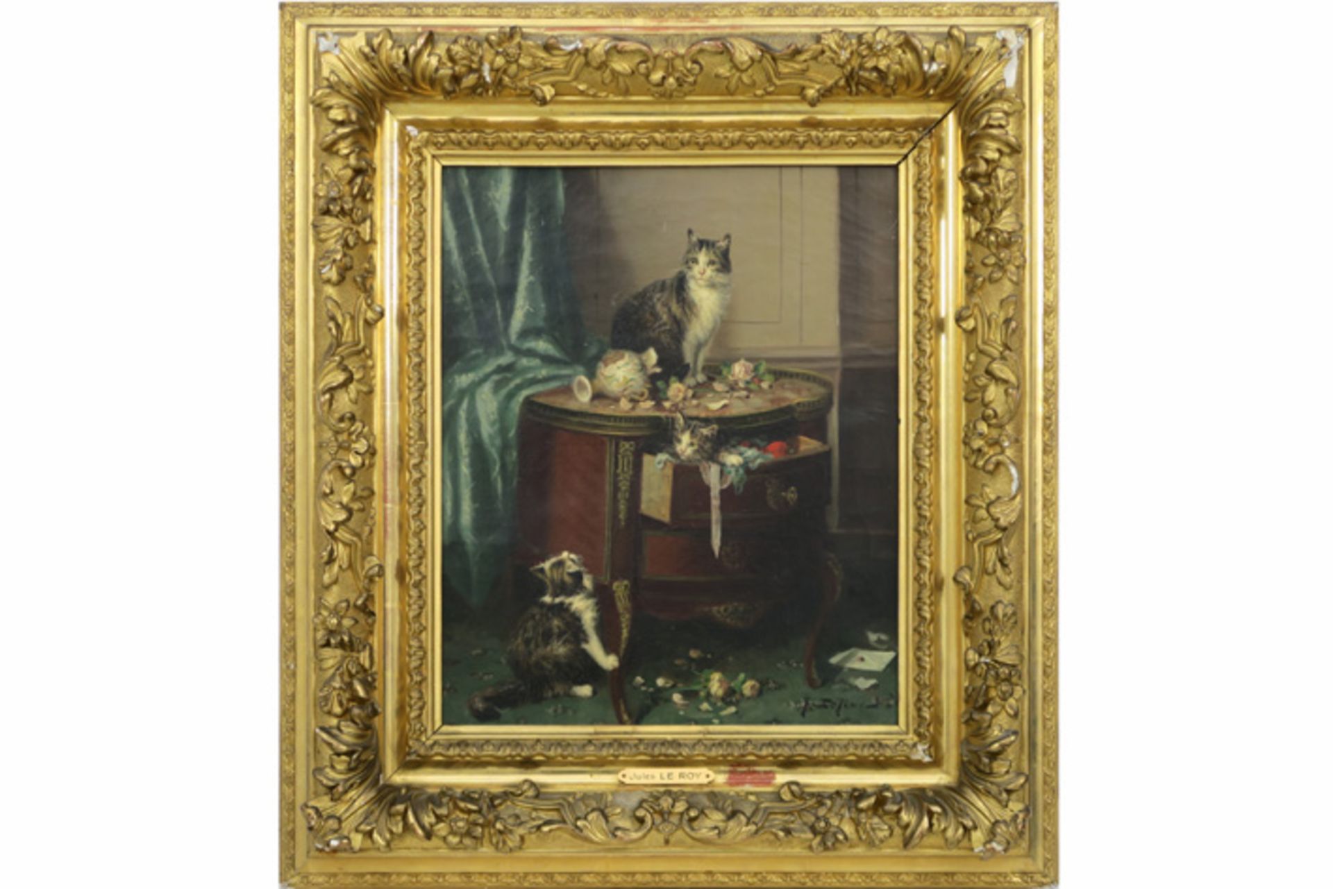 LE ROY JULES (1833 - 1865) olieverfschilderij op doek met een aantrekkelijk [...]