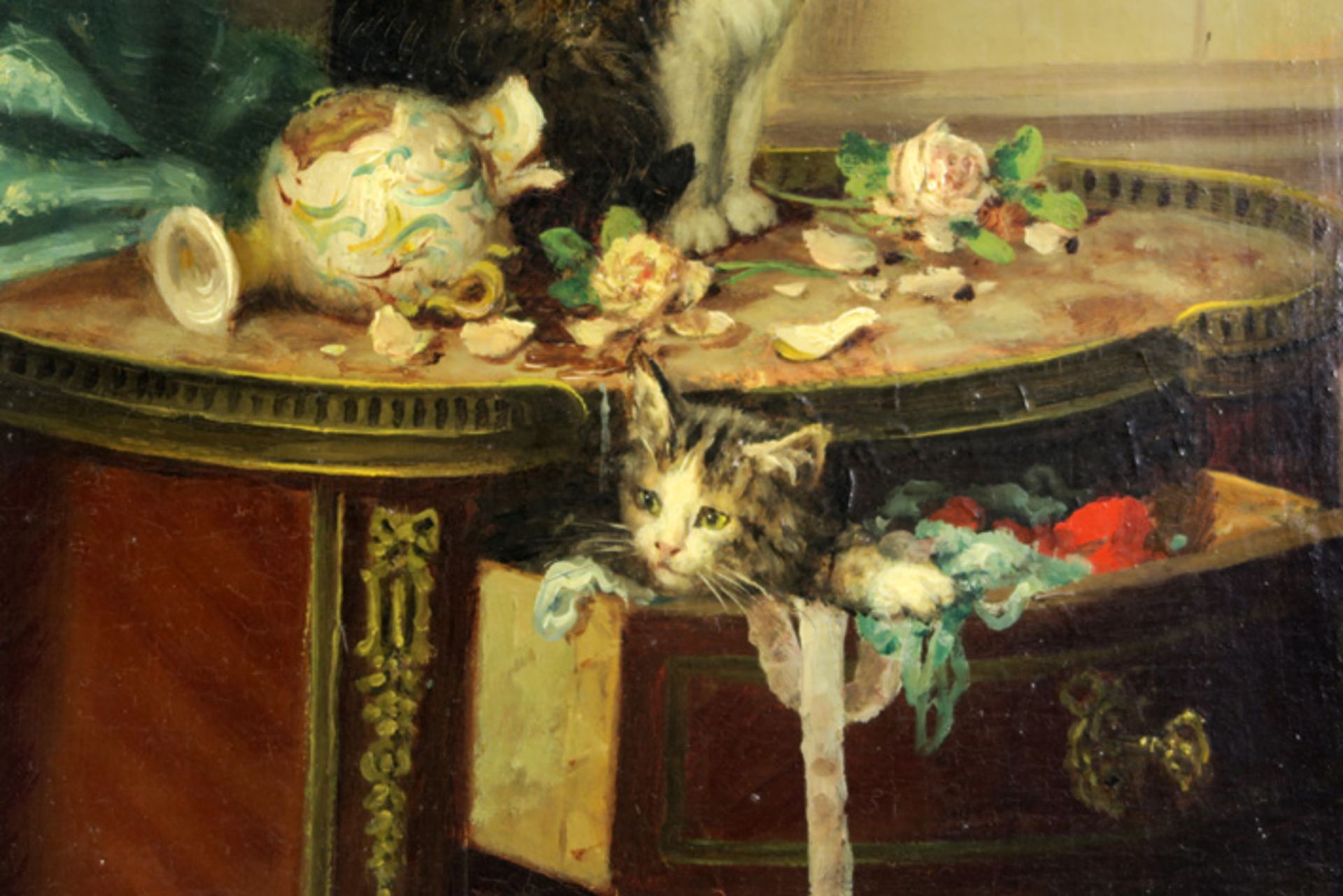 LE ROY JULES (1833 - 1865) olieverfschilderij op doek met een aantrekkelijk [...] - Image 4 of 5