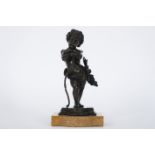 CLODION (1738 - 1814) kleine antieke sculptuur in brons : "Amor met boog" - hoogte [...]