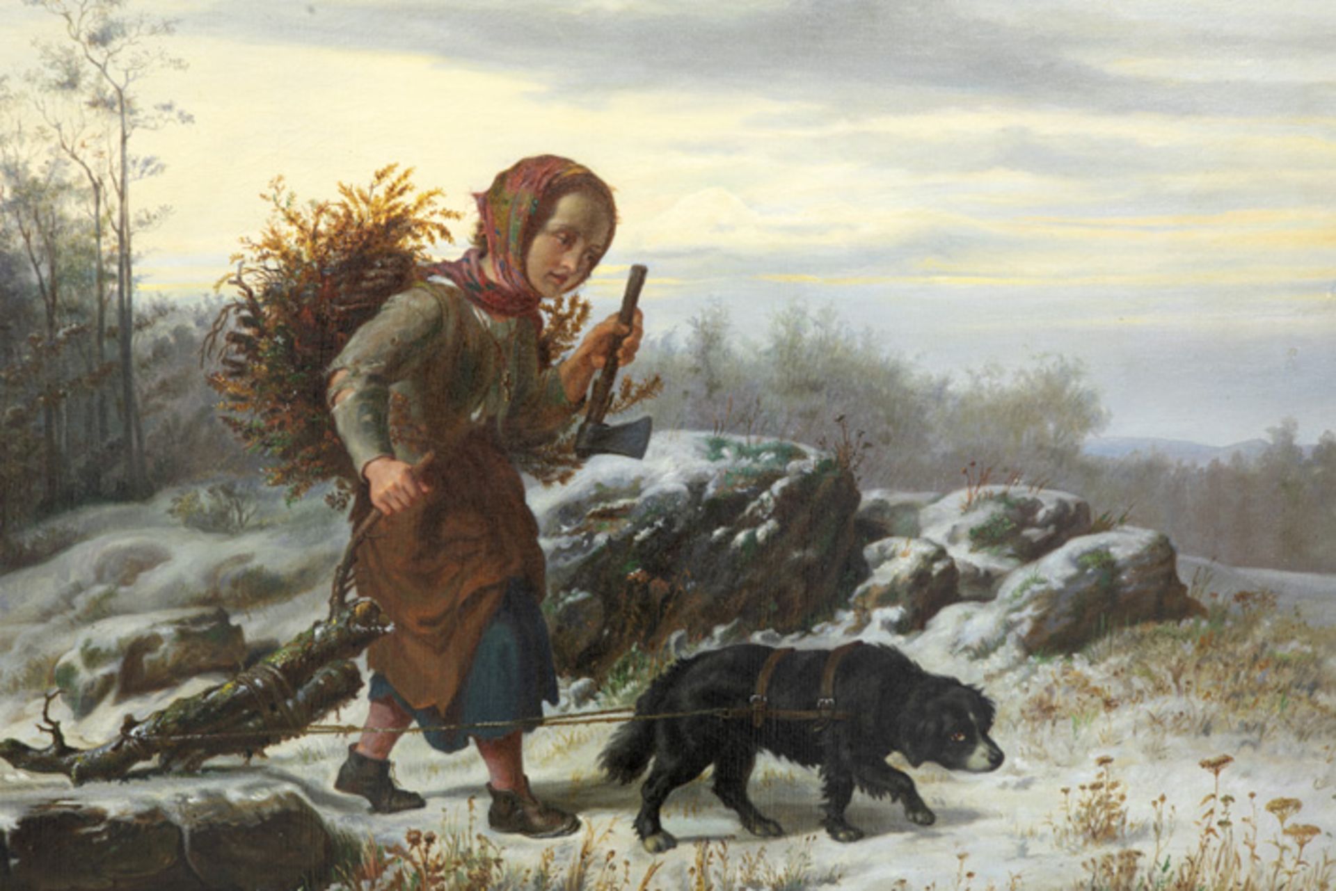 KANE PAUL (1810 - 1871) negentiende eeuws Canadees olieverfschilderij op doek met een [...] - Image 3 of 4