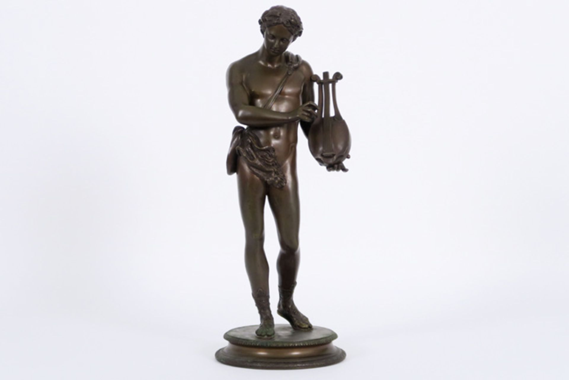 DUCHEMIN JACQUES (18° EEUW) negentiende eeuwse sculptuur in brons : "Jongeling met [...]
