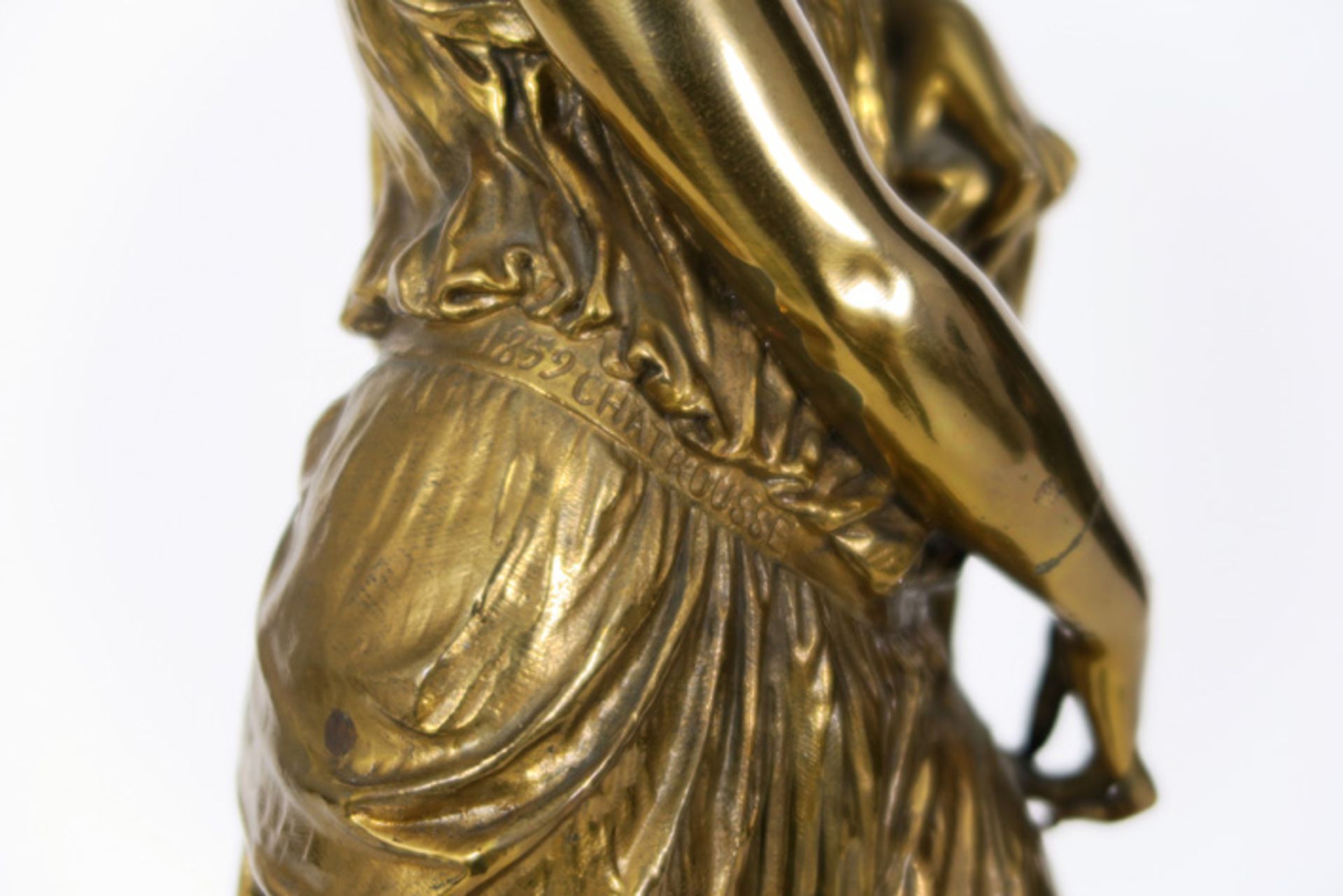 CHATROUSSE EMILE FRANÇOIS (1829 - 1896) negentiende eeuwse sculptuur in brons met [...] - Bild 5 aus 5