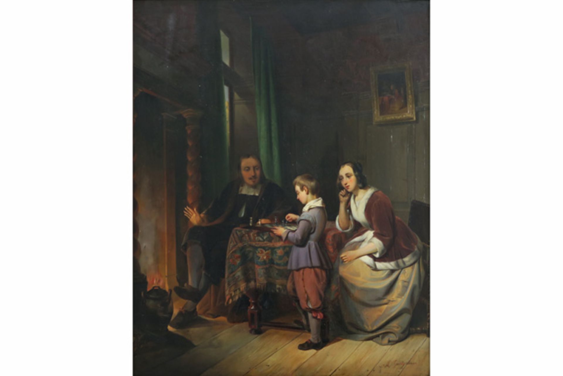 GOETGEBUER A LEONARD (1804 - 1878) olieverfschilderij op paneel met een romantisch [...] - Bild 2 aus 5