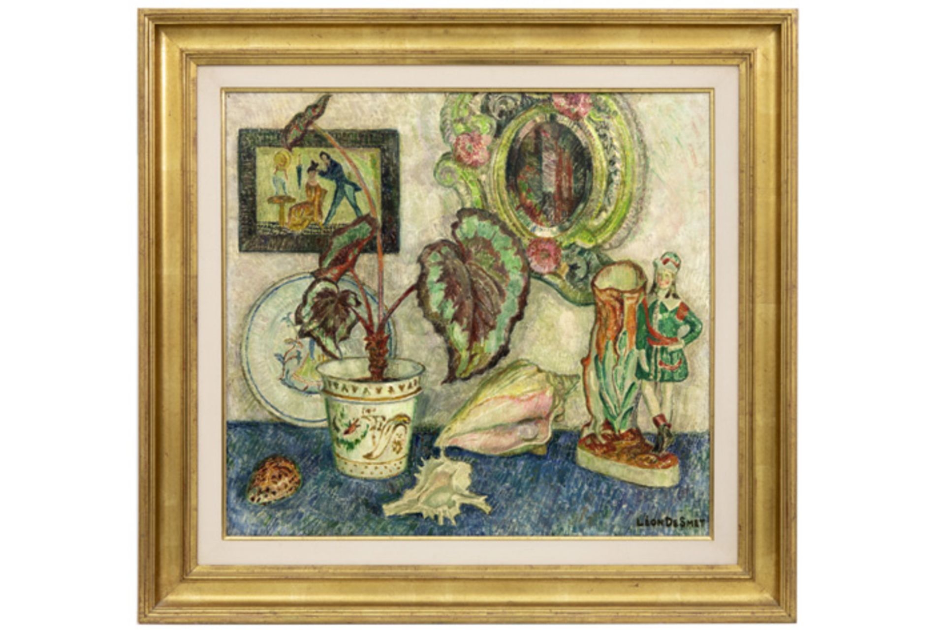 DE SMET LÉON (1888 - 1966) olieverfschilderij op doek : "Stilleven met plant" - 60 [...]