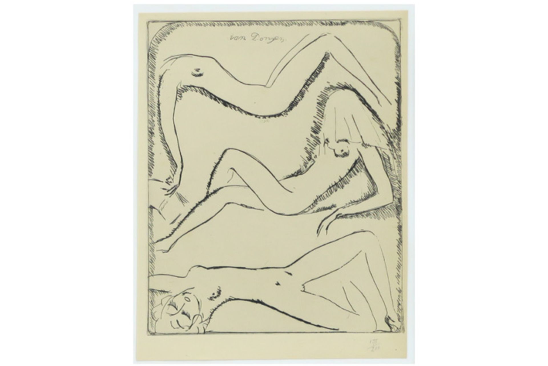 VAN DONGEN KEES (1877 - 1968) ets n° 178/200 : "Drie naakte figuren" - dd 1925 - [...] - Bild 2 aus 3