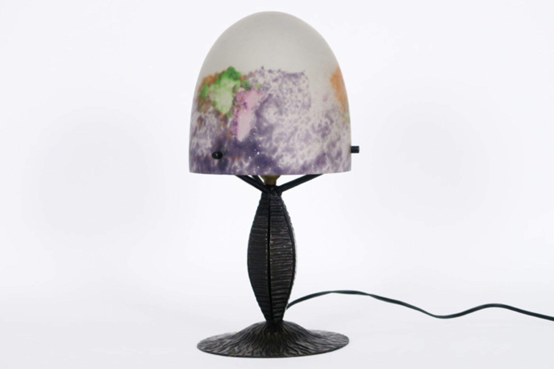 MÜLLER frêres LUNEVILLE champignonvormige Art Deco-lamp met voet en kap in [...]