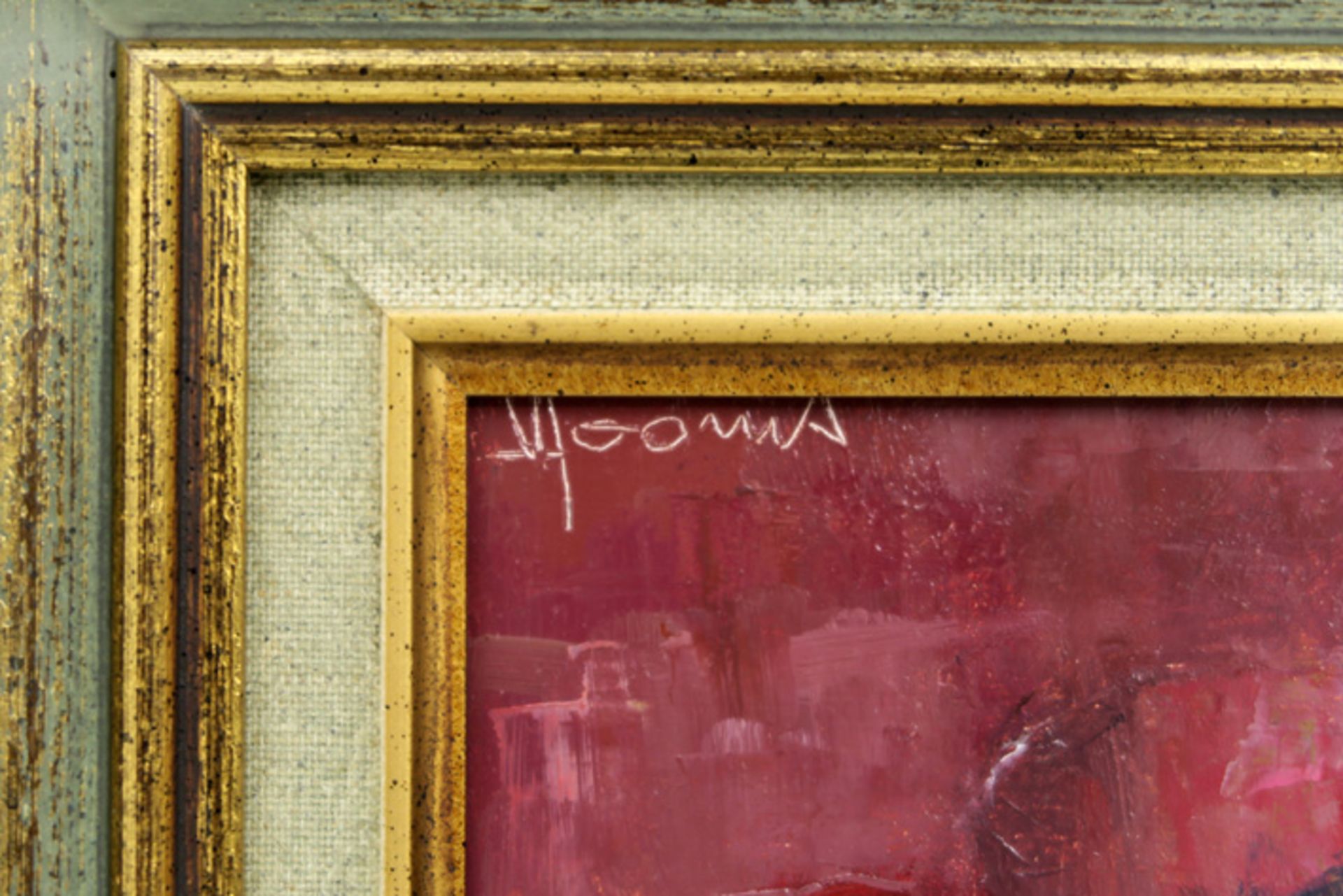 DOOMS VIC (1912 - 1994) olieverfschilderij op paneel : "Stilleven met glas" - 20 x [...] - Bild 3 aus 4
