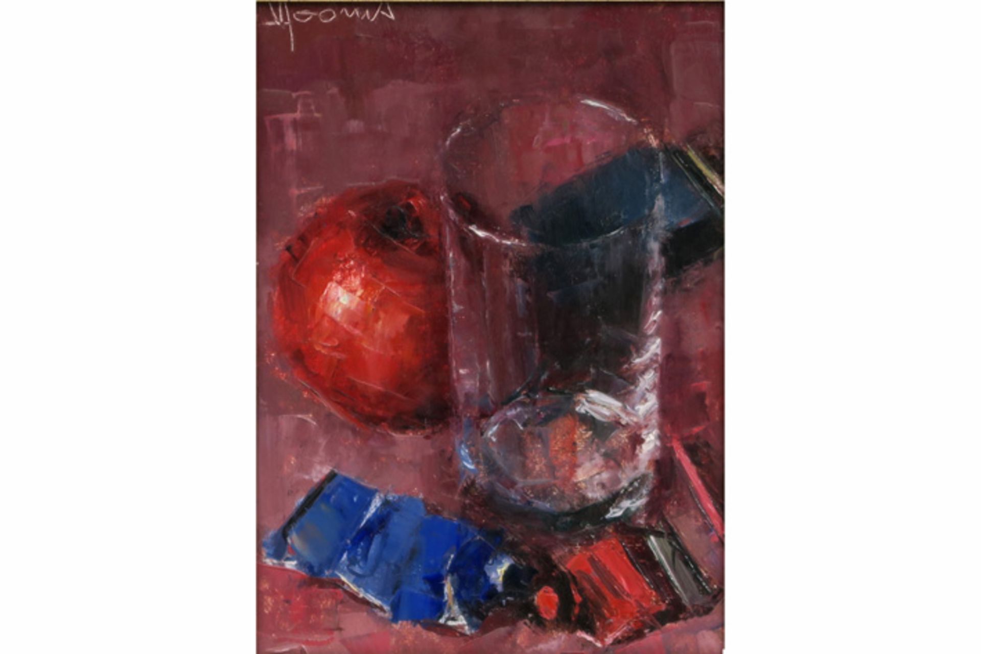 DOOMS VIC (1912 - 1994) olieverfschilderij op paneel : "Stilleven met glas" - 20 x [...] - Bild 2 aus 4