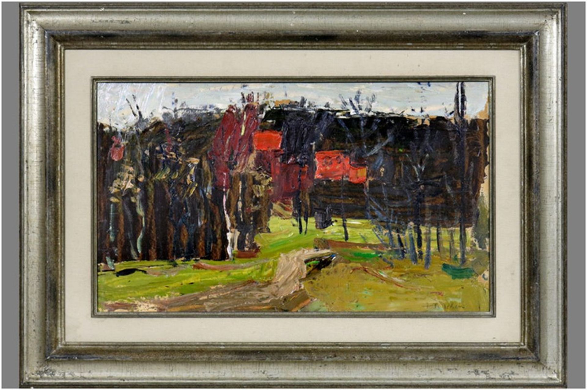 DE DEKEN ALBERT (1915 - 2003) olieverfschilderij op paneel : "Landschap" - 29 x 49 [...]