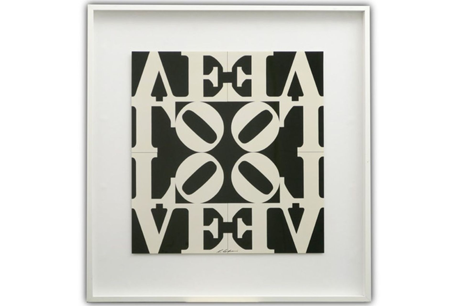 ROBERT INDIANA (1928 - 2018) screenprint dd 1971 : "Black and White Love" - 68 x 68 [...]