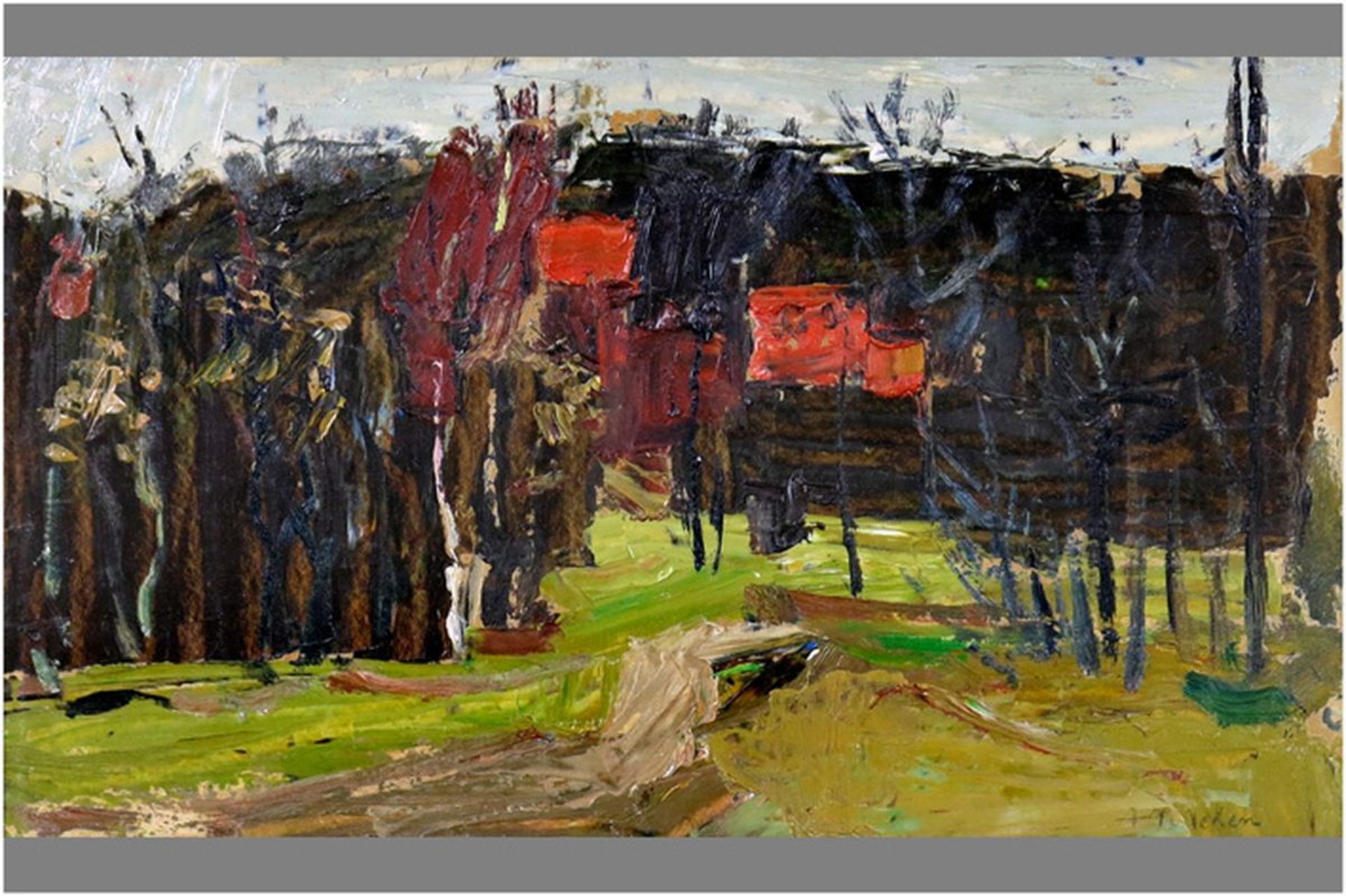 DE DEKEN ALBERT (1915 - 2003) olieverfschilderij op paneel : "Landschap" - 29 x 49 [...] - Bild 2 aus 3