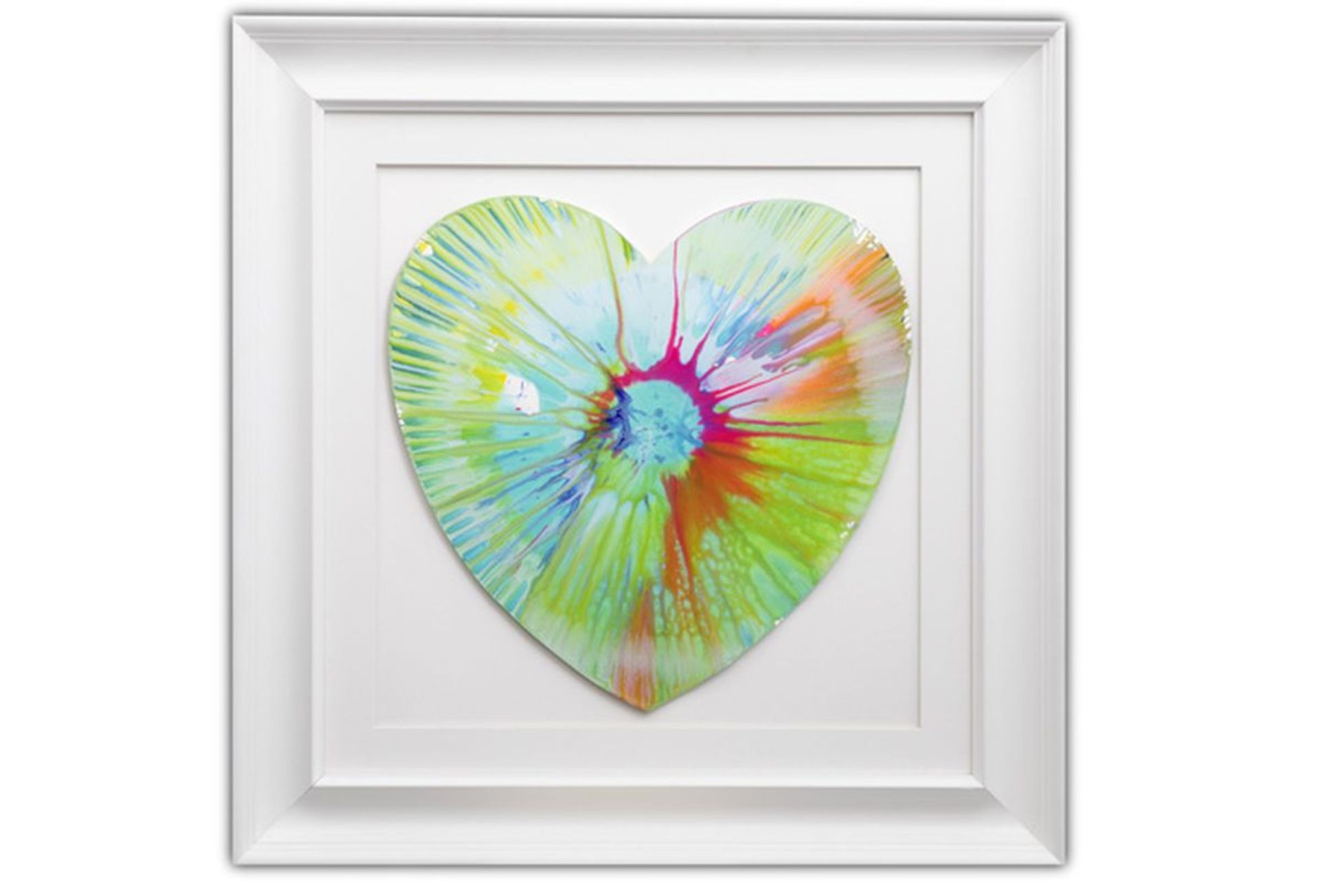 HIRST DAMIEN (° 1965) werk in gemengde techniek : "Heart Spin Painting" - 53,3 x [...]