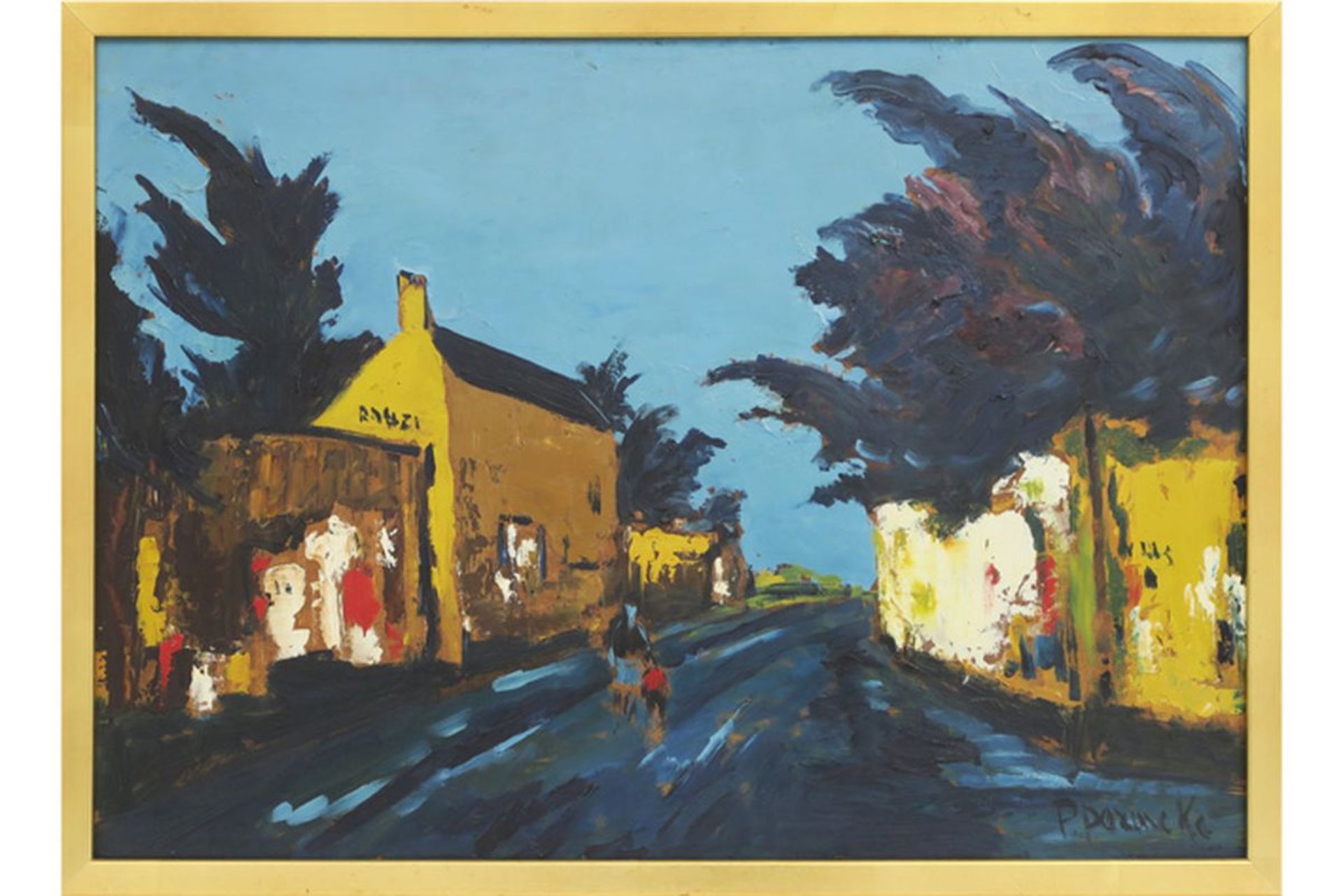 PERMEKE PAUL (1918 - 1990) olieverfschilderij op paneel : "Geanimeerd straatzicht" - [...]