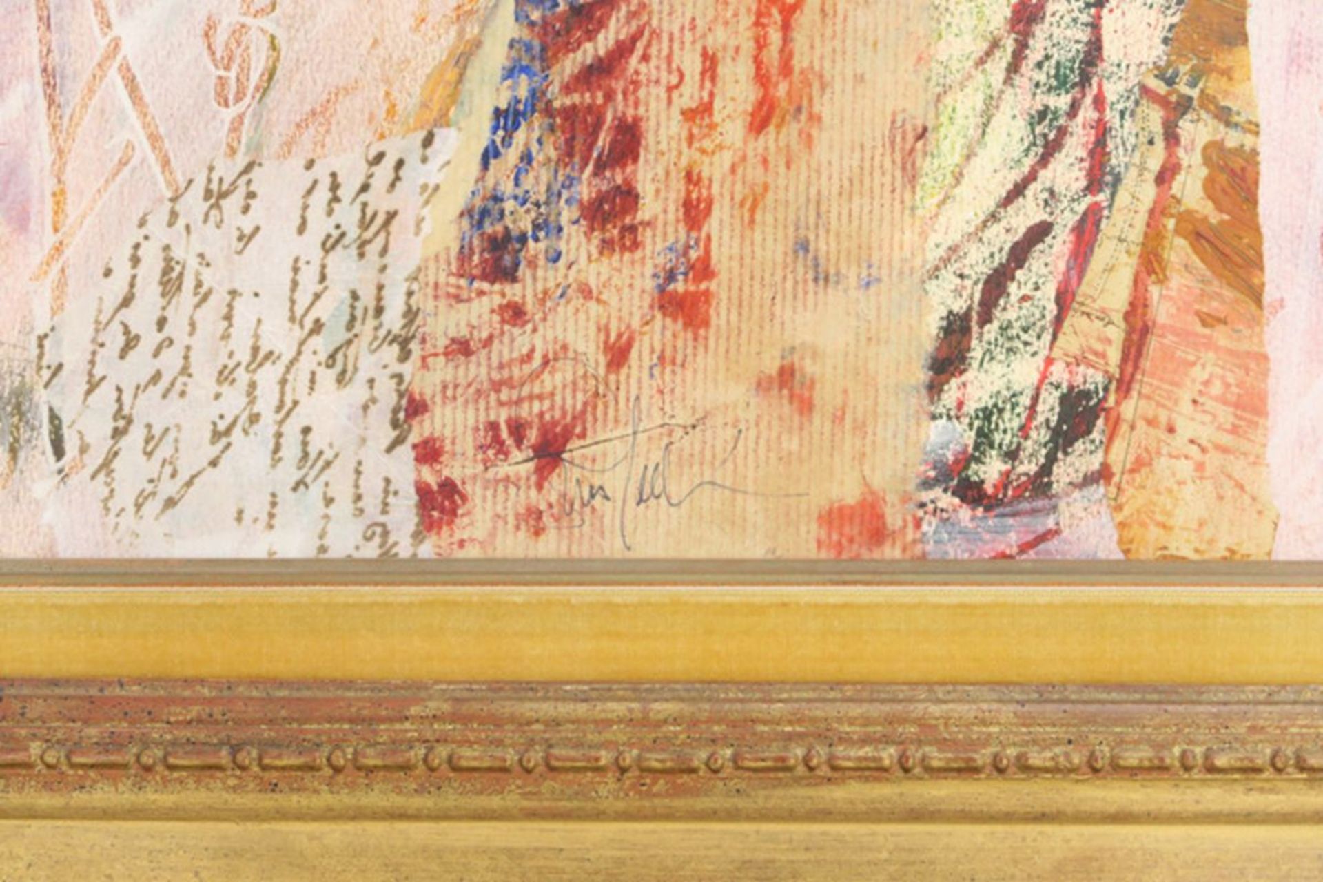 PELLON GINA (1926 - 2014) schilderij in gemengde techniek met collage : "Compositie [...] - Bild 3 aus 4