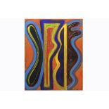 MOREZ PAUL (° 1953) olieverfschilderij op doek : "Abstracte compositie" - 100 x 80 [...]