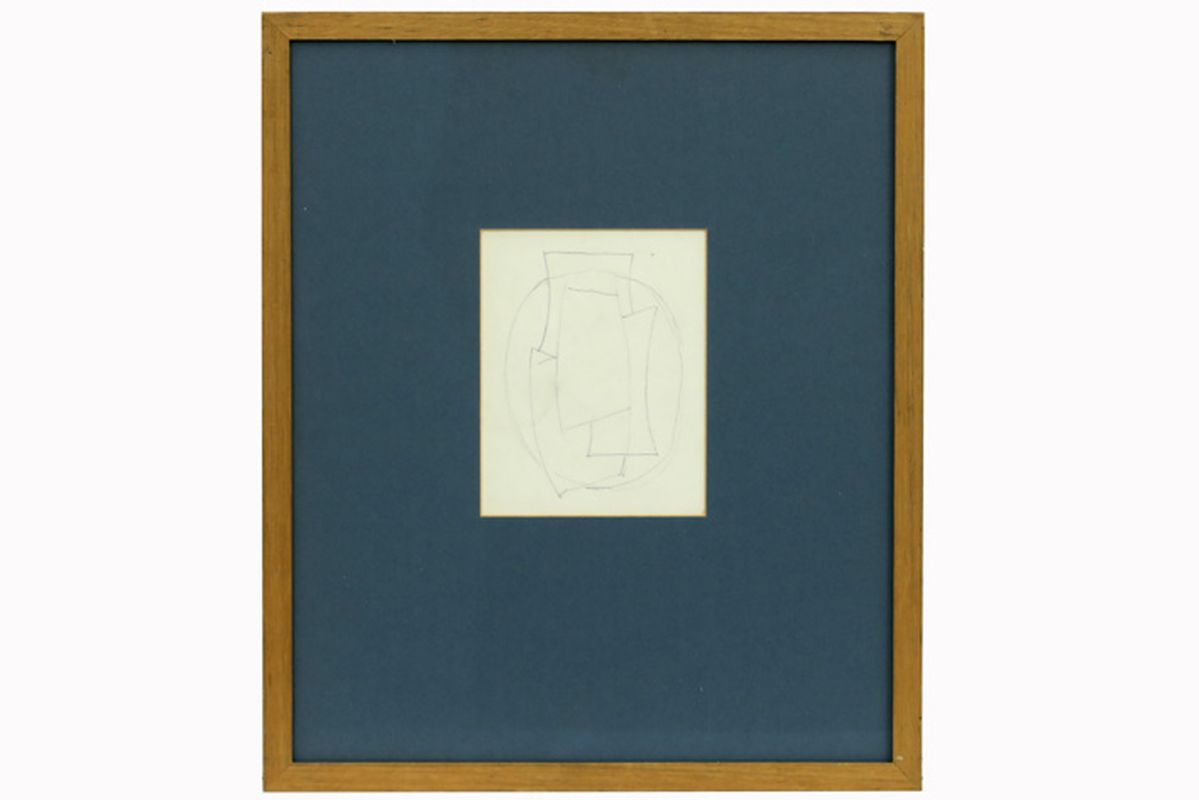 MAES KAREL (1900 - 1974) potloodtekening : "Compositie" - 12 x 9 met certificaat [...]