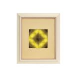 OPTICAL ART - OMGEVING VICTOR VASARELY (1906 - 1997) gouache op papier : "Yellow [...]