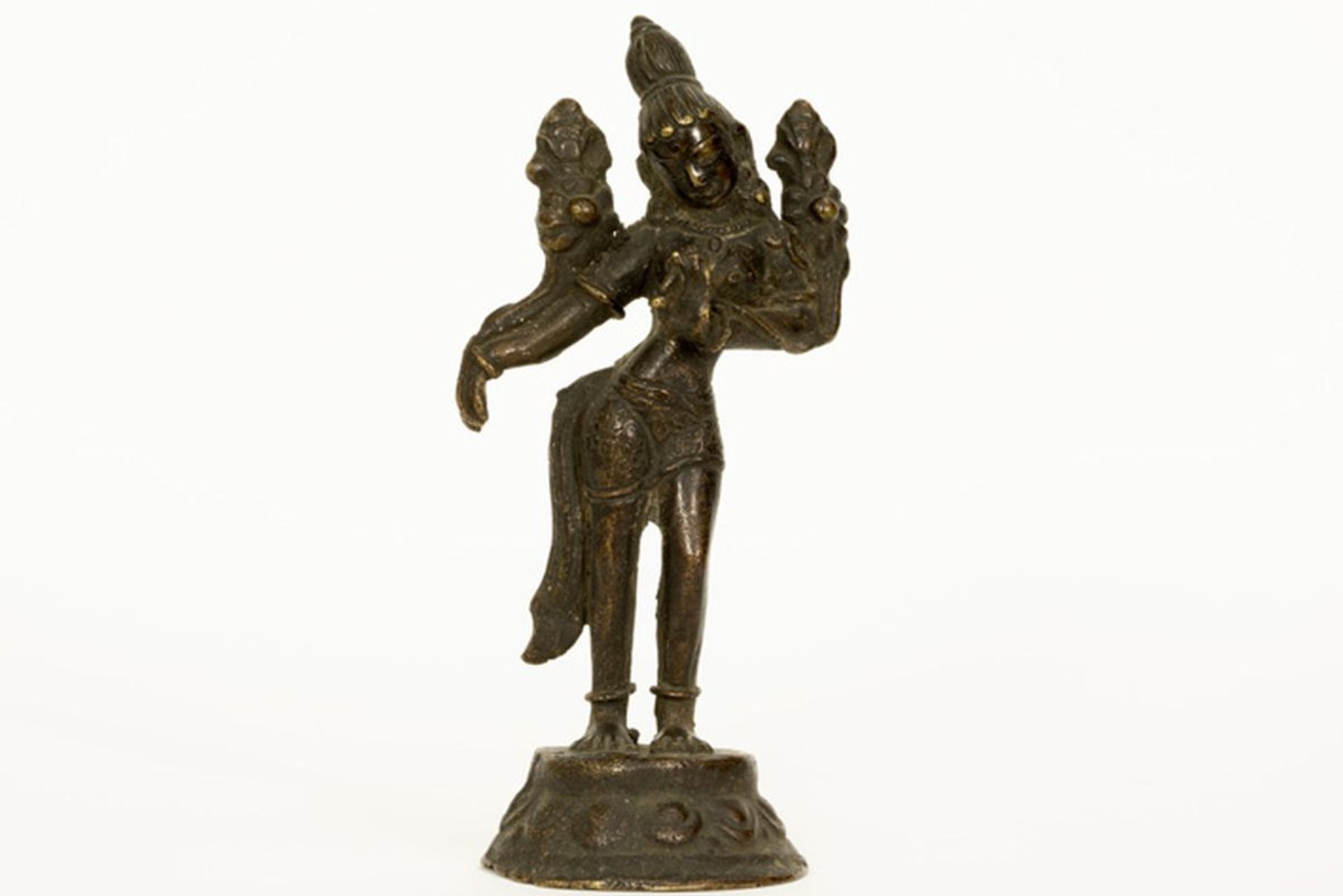 Kleine antieke Tibetaanse sculptuur in een bronslegering : "Dansende Tara" - hoogte [...]