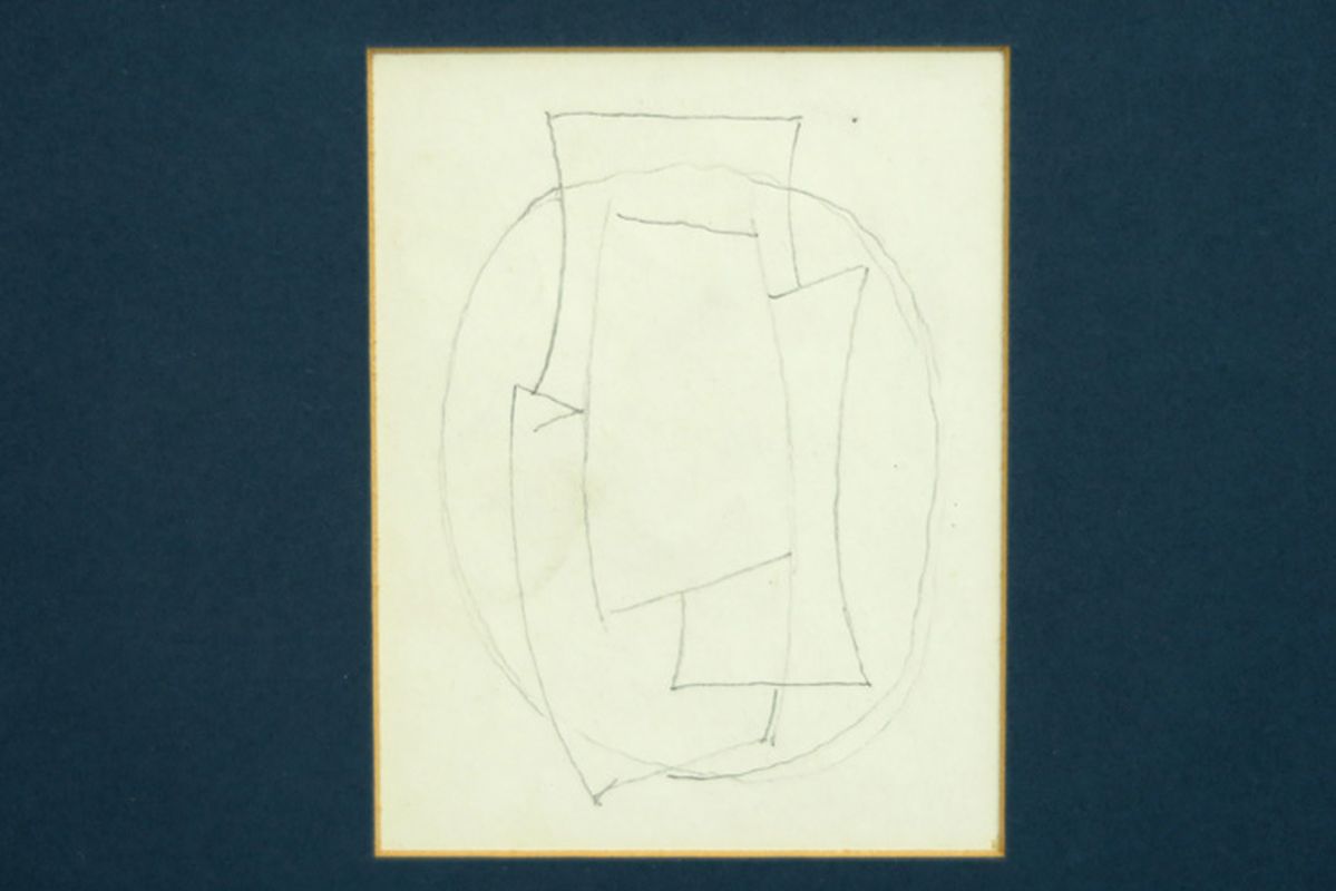 MAES KAREL (1900 - 1974) potloodtekening : "Compositie" - 12 x 9 met certificaat [...] - Image 2 of 3