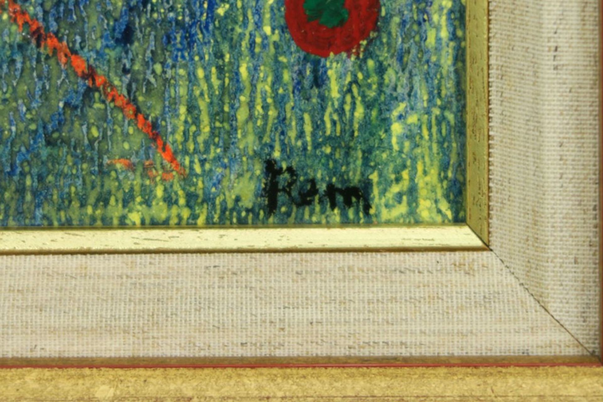 REM (1904 - 1974) olieverfschilderij op paneel : "Compositie" - 26 x 31 getekend - [...] - Bild 3 aus 3