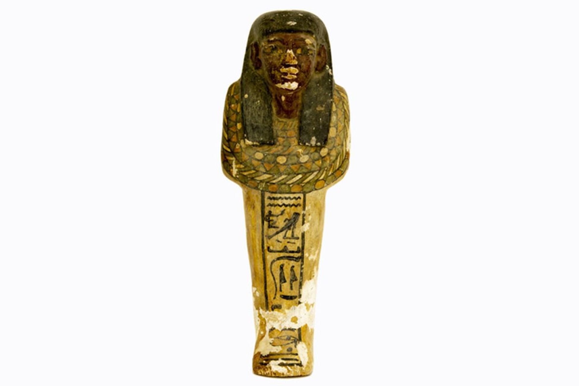 OUD-EGYPTE - LATE PERIODE (332 tot 30BC) sculptuur in hout met vrij goed bewaarde [...]