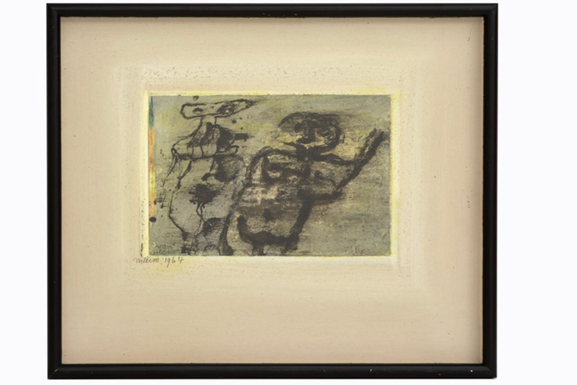 VAN HECKE WILLEM (1893 - 1976) olieverfschilderij op paneel : "Twee personages" - [...]