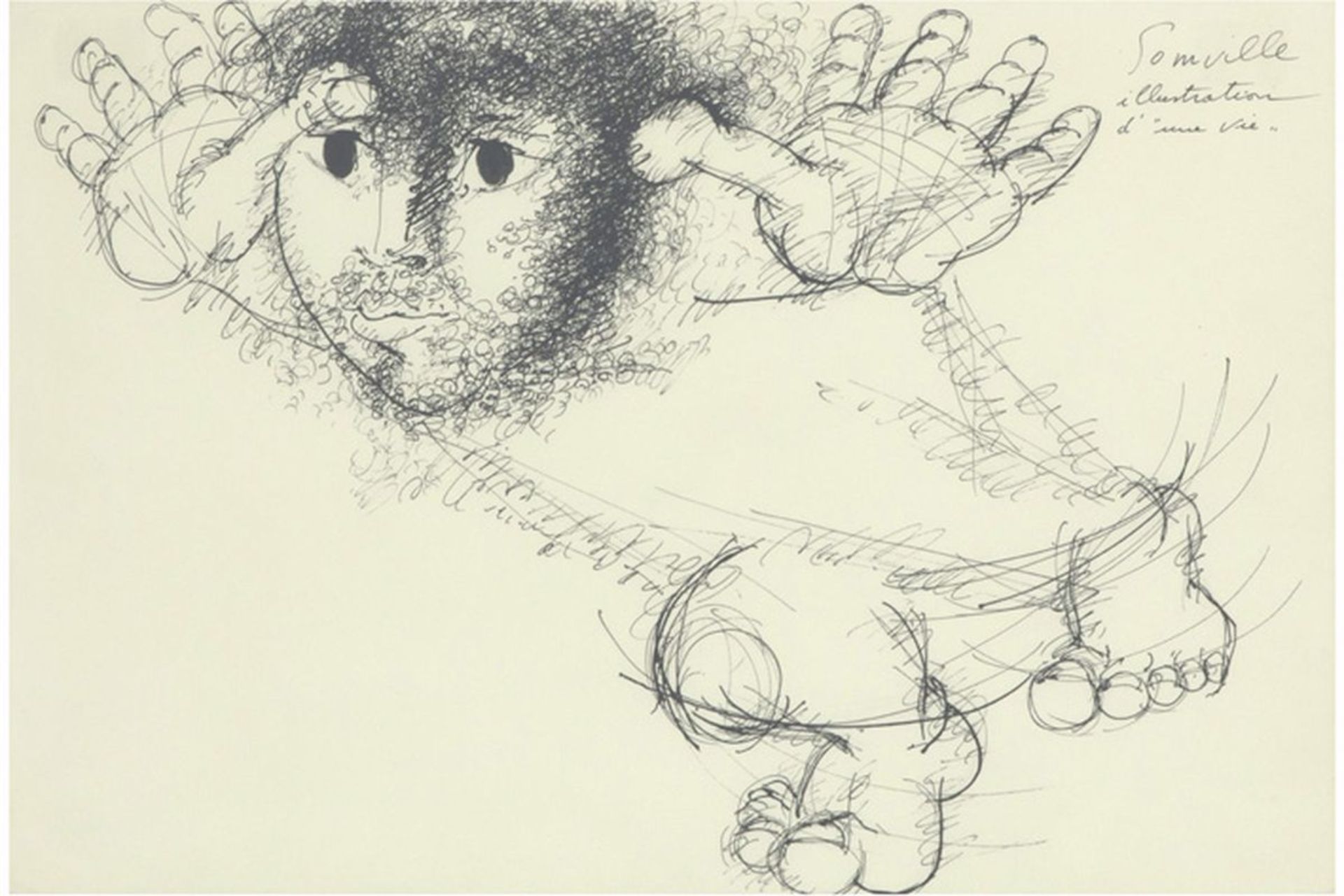 SOMVILLE ROGER (1923 - 2014) tekening in inkt getiteld "Illustration d'une vie" - [...] - Image 2 of 3