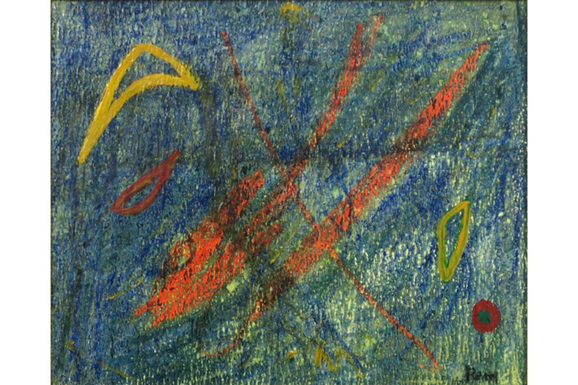 REM (1904 - 1974) olieverfschilderij op paneel : "Compositie" - 26 x 31 getekend - [...] - Bild 2 aus 3