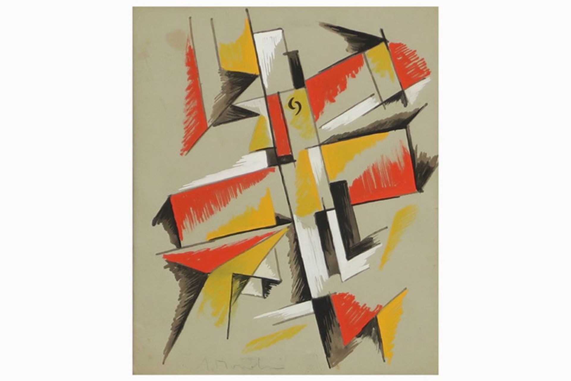 POPOVA LIUBOV SERGEEVNA (1889 - 1924) gouache met een typische constructivistische [...] - Bild 2 aus 5