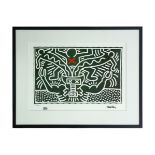 HARING KEITH (1958 - 1990) kleurlitho n° 311/500 met een typische compositie - 42 [...]