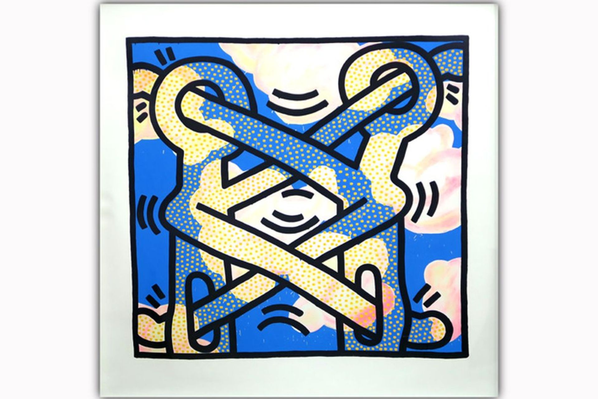 HARING KEITH (1958 - 1990) seriegrafie (silkscreen) in kleur met een typische [...]