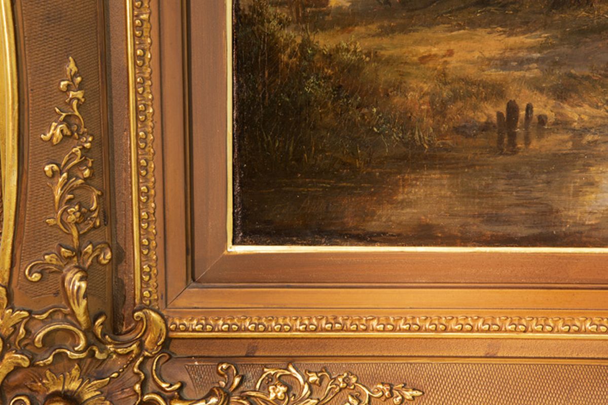 BOULANGER FRANÇOIS JEAN-LOUIS (1819 - 1873) olieverfschilderij op doek met een [...] - Image 3 of 4