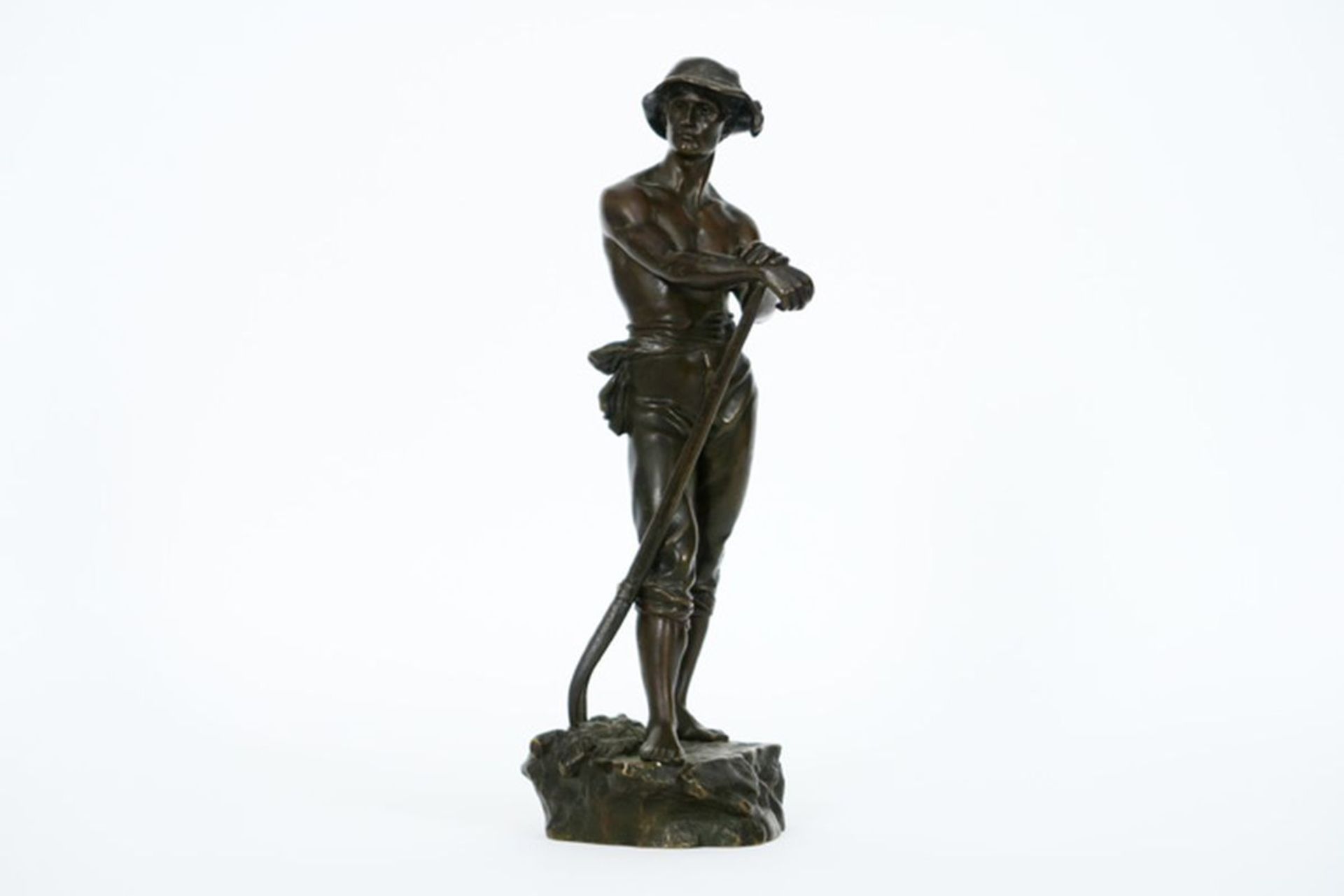 LEVY CHARLES (1877 - 1968) antieke sculptuur in brons : "Jonge boer" - hoogte : [...]