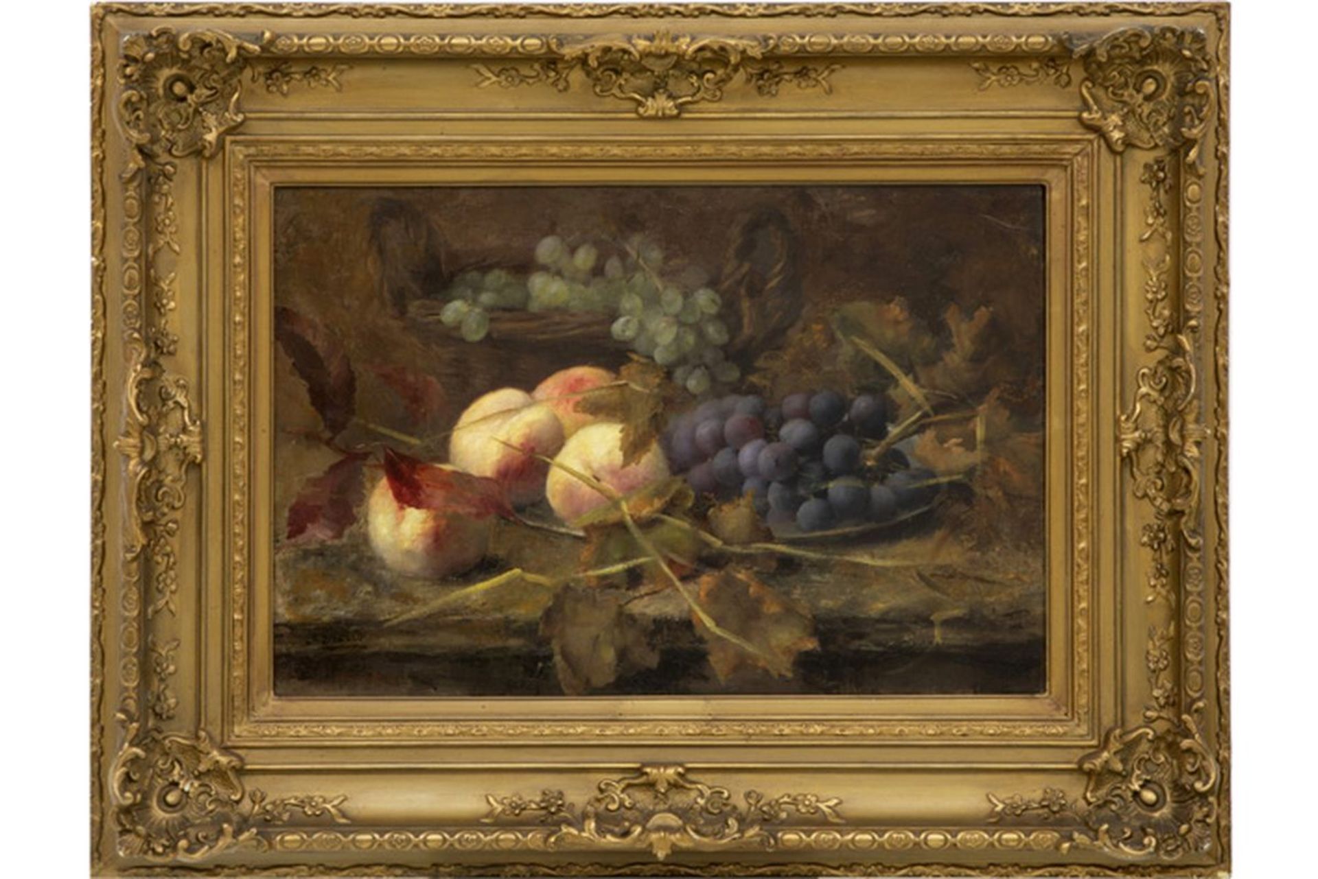 GEERTS JULIENNE (1876 - 1969) olieverfschilderij op doek : "Stilleven met fruit" - [...]