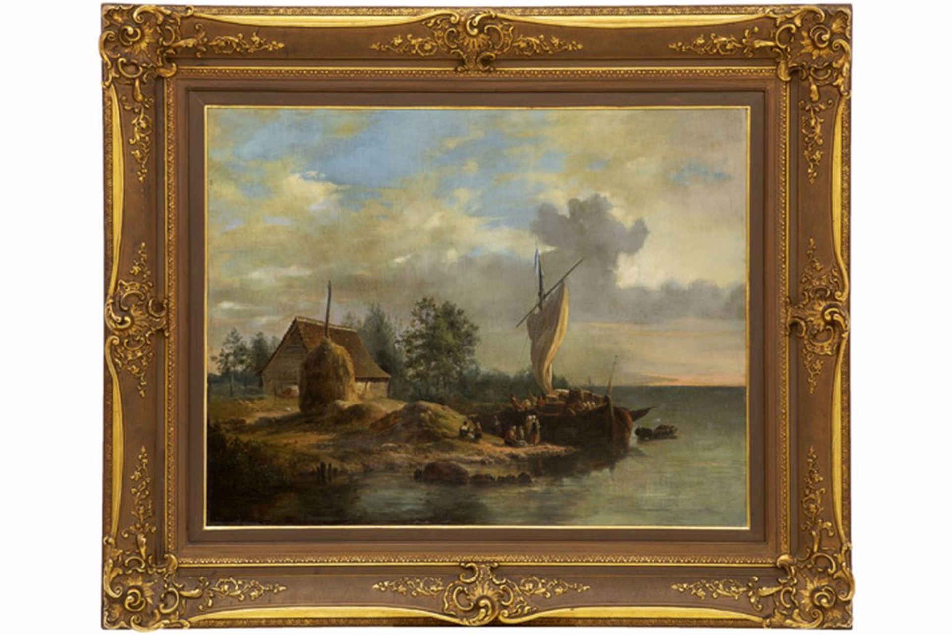 BOULANGER FRANÇOIS JEAN-LOUIS (1819 - 1873) olieverfschilderij op doek met een [...]