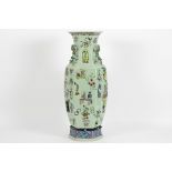 Chinese vase in marked (celadon) porcelain with Famille Rose' decor partially in [...]