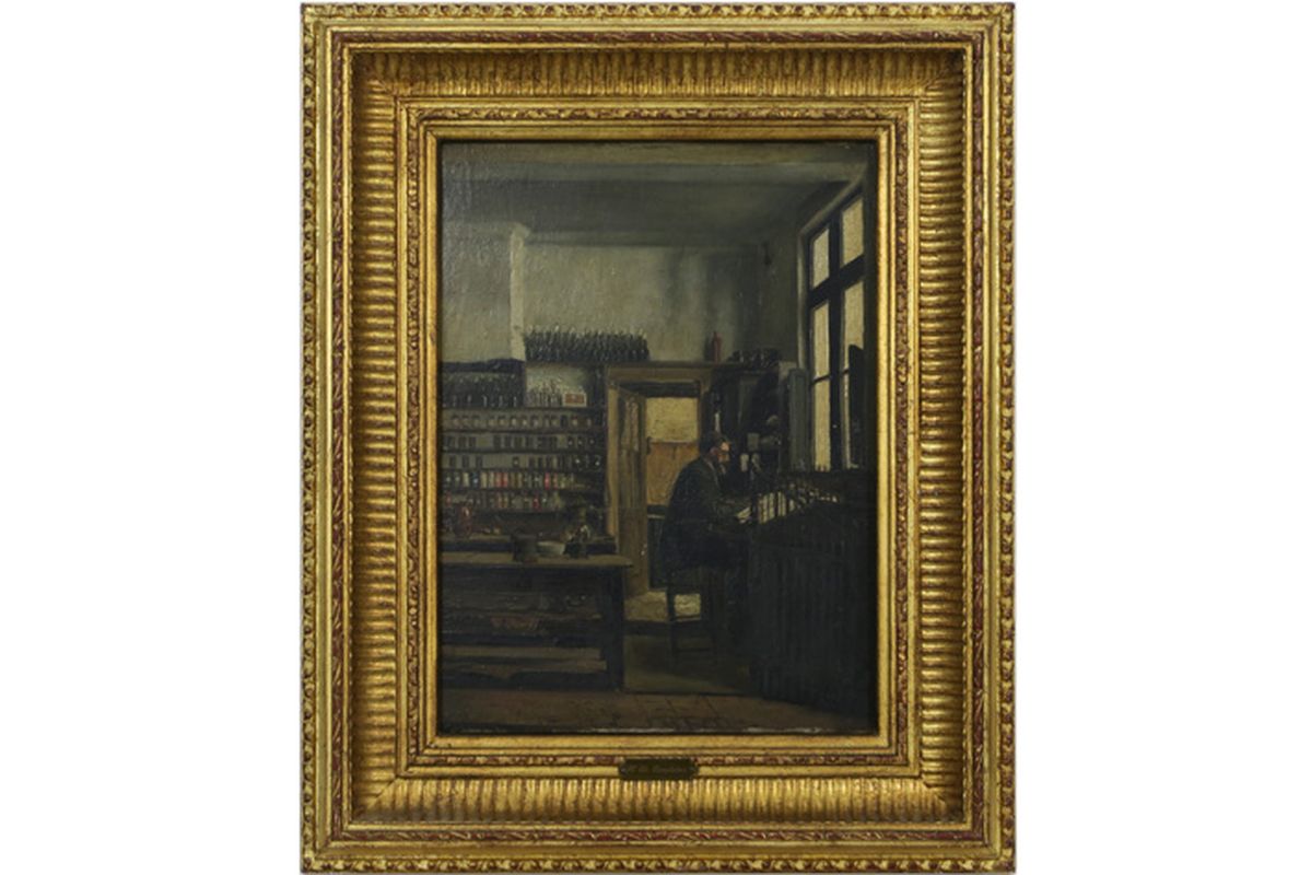 19th Cent. Belgian oil on panel - signed Henri De Braekeleer - - DE BRAEKELEER [...]