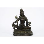 antique Tibetan "Avalokitesvara wiht trident" sculpture in a bronze alloy with [...]