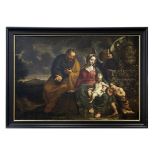 17th Cent. Flemish "Holy Family with St John" oil on canvas inspired by Pieter Van [...]
