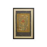 antique Tibetan tangka with the representation of the four doors of the celestial [...]